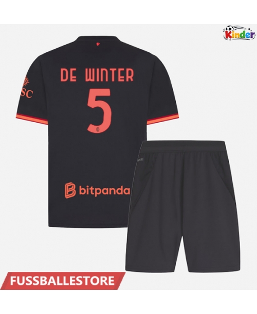 Günstige AC Milan Koni De Winter #5 3rd trikot Kinder 2026-27 Kurzarm (+ Kurze Hosen)